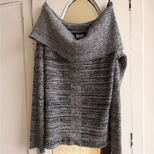 DKNY Off-Shoulder Gray Sweater